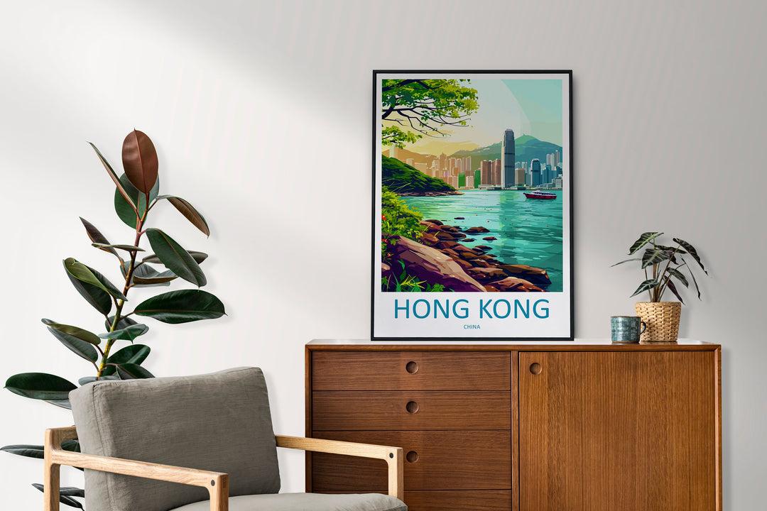 Hong Kong Travel Print Wall Art Hong Kong Wall Hanging Home Décor Gift Hong Kong Art Lovers China Hong Kong Art Gift Lover Print