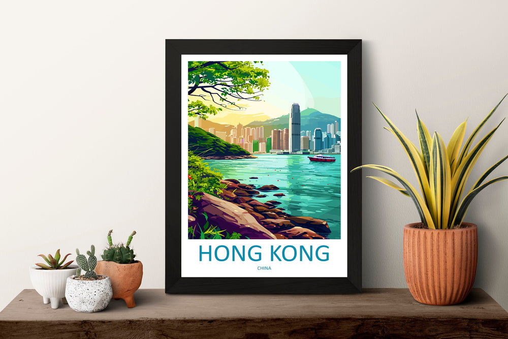 Hong Kong Travel Print Wall Art Hong Kong Wall Hanging Home Décor Gift Hong Kong Art Lovers China Hong Kong Art Gift Lover Print