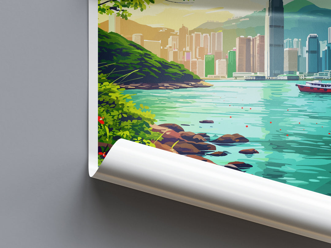 Hong Kong Travel Print Wall Art Hong Kong Wall Hanging Home Décor Gift Hong Kong Art Lovers China Hong Kong Art Gift Lover Print