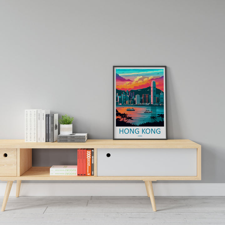 Hong Kong Travel Print Wall Art Hong Kong Wall Hanging Home Décor Gift Hong Kong Art Lovers China Hong Kong Art Gift Lover Print