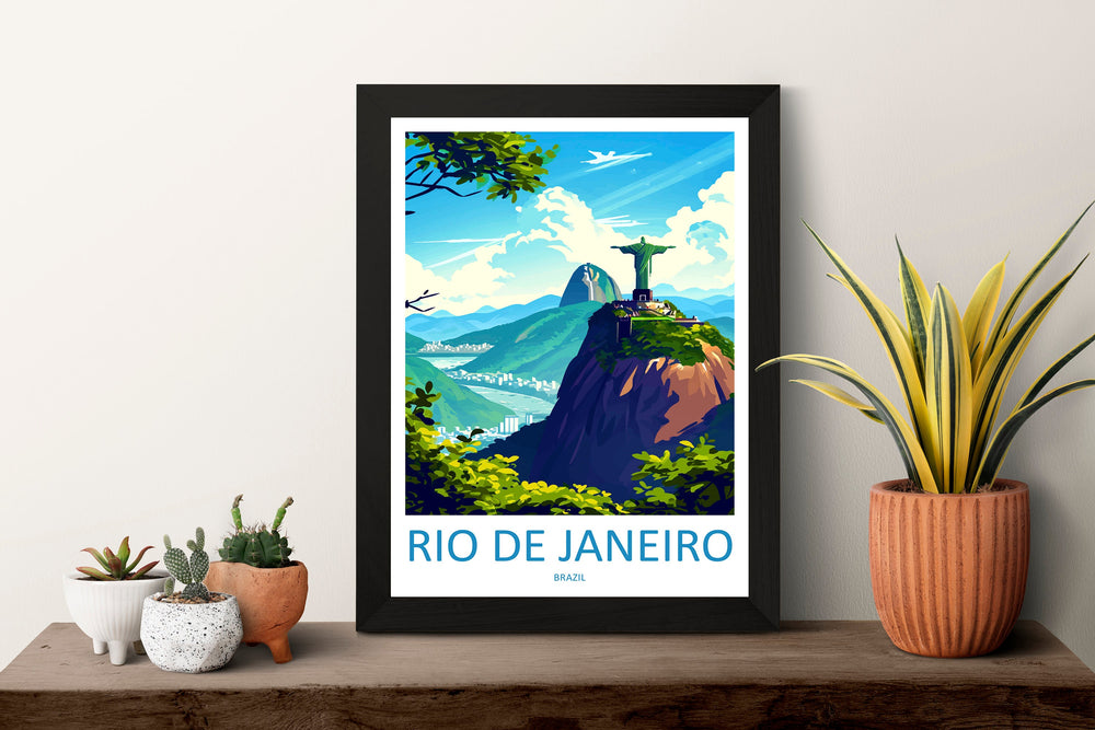 Rio De Janeiro Travel Print Wall Art Rio De Janeiro Wall Hanging Home Decor Rio De Janeiro Gift Art Lovers Wall Art Print Art Brazil Art