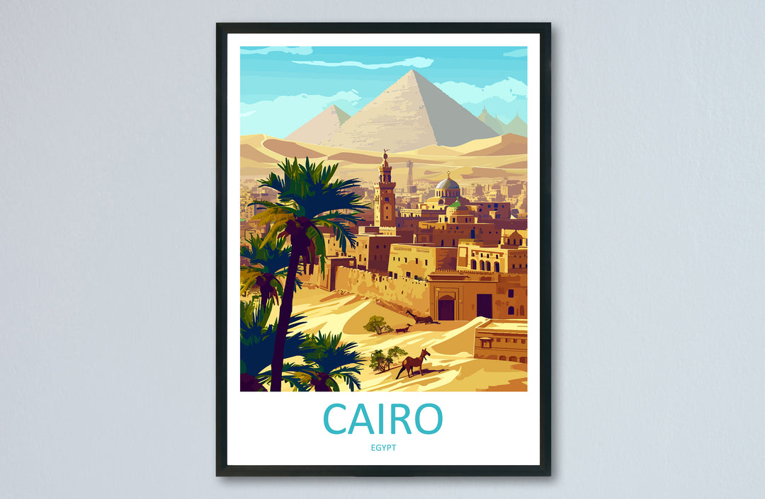 Cairo Travel Print Wall Art Cairo Egypt Wall Hanging Home Decoration Cairo Gift Art Lovers Wall Art Print Cairo Great Pyramids Of Giza