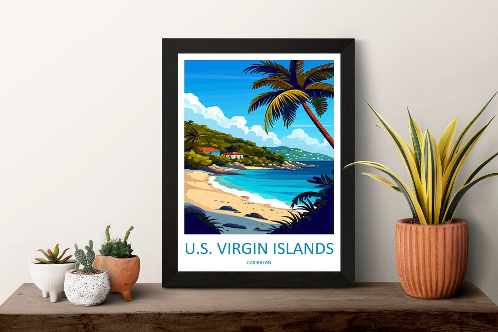 US Virgin Islands Travel Print Wall Art US Virgin Islands Wall Hanging Home Décor US Virgin Islands Gift Art Lovers Wall Art Caribbean