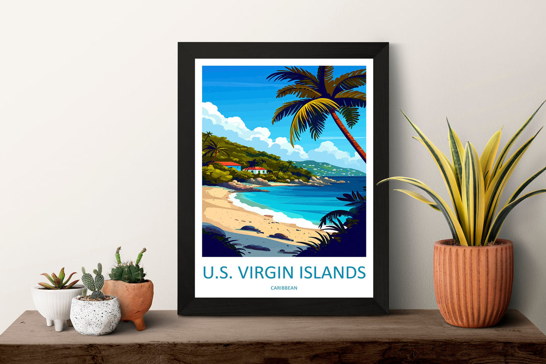 US Virgin Islands Travel Print Wall Art US Virgin Islands Wall Hanging Home Décor US Virgin Islands Gift Art Lovers Wall Art Caribbean