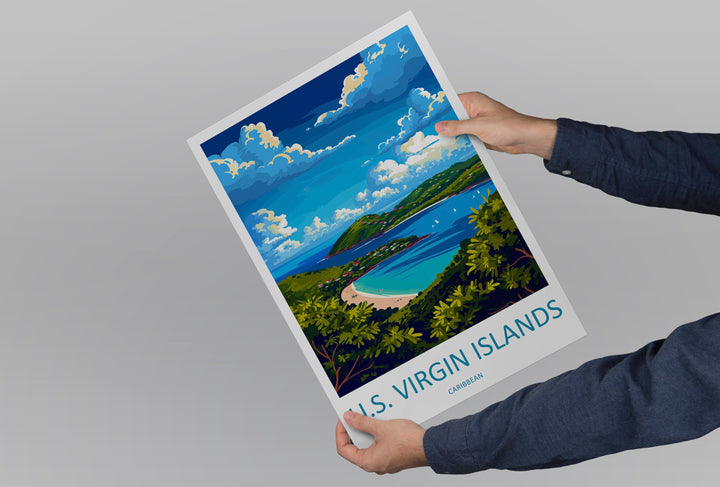 US Virgin Islands Travel Print Wall Art US Virgin Islands Wall Hanging Home Décor US Virgin Islands Gift Art Lovers Wall Art Caribbean