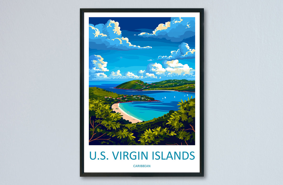 US Virgin Islands Travel Print Wall Art US Virgin Islands Wall Hanging Home Décor US Virgin Islands Gift Art Lovers Wall Art Caribbean