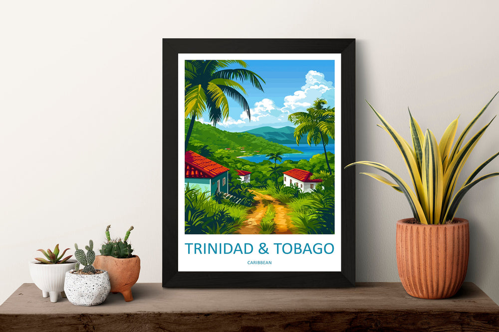 Trinidad and Tobago Travel Print Wall Art Trinidad and Tobago Wall Hanging Home Décor Trinidad and Tobago Gift Art Lovers Wall Art Caribbean