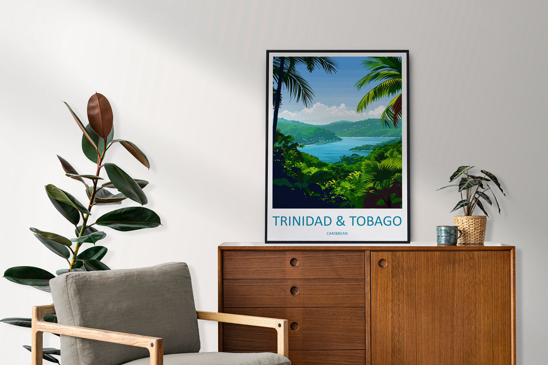 Trinidad and Tobago Travel Print Wall Art Trinidad and Tobago Wall Hanging Home Décor Trinidad and Tobago Gift Art Lovers Wall Art Caribbean