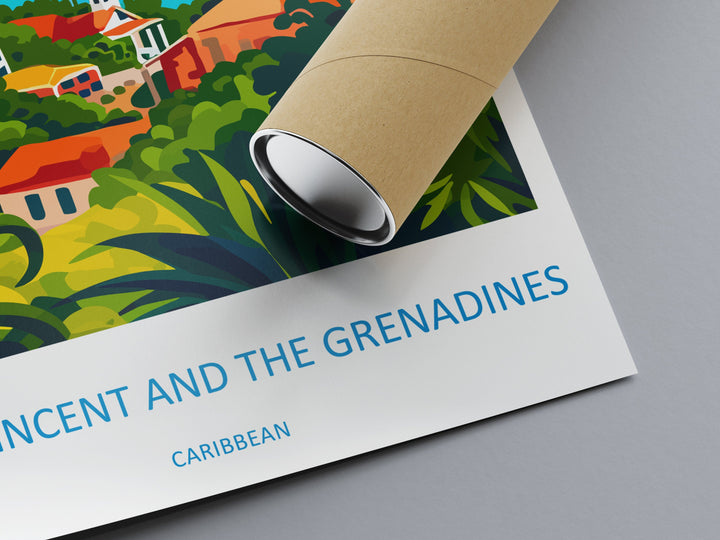Saint Vincent & The Grenadines Travel Print Wall Art Saint Vincent Wall Hanging Home Décor Saint Vincent Gift Art Lovers Wall Art Caribbean