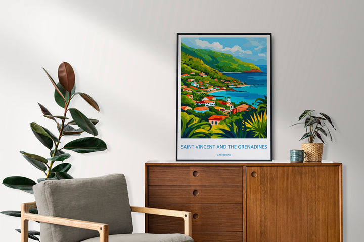 Saint Vincent & The Grenadines Travel Print Wall Art Saint Vincent Wall Hanging Home Décor Saint Vincent Gift Art Lovers Wall Art Caribbean