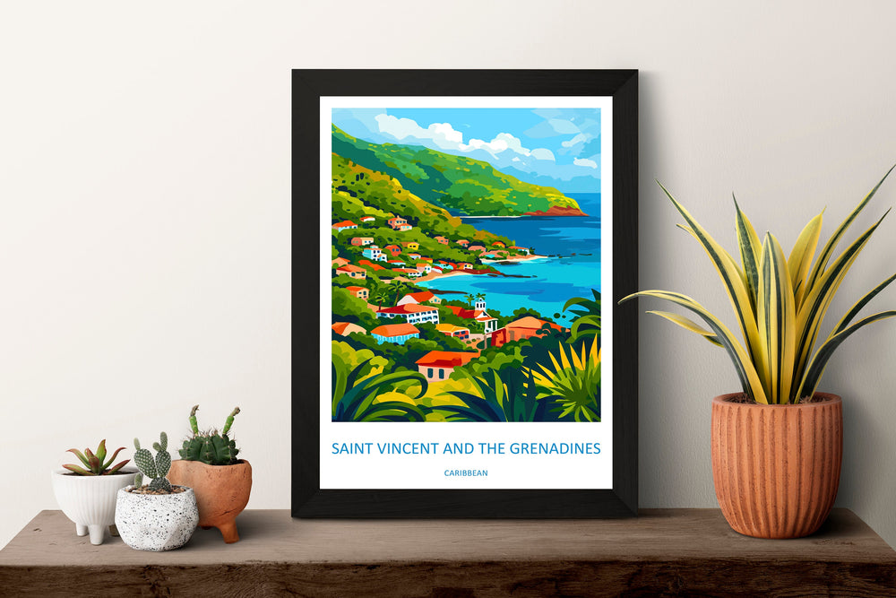 Saint Vincent & The Grenadines Travel Print Wall Art Saint Vincent Wall Hanging Home Décor Saint Vincent Gift Art Lovers Wall Art Caribbean