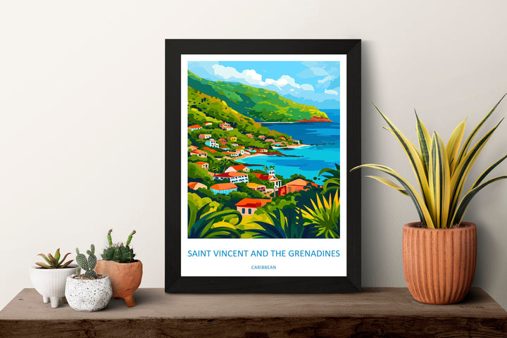 Saint Vincent & The Grenadines Travel Print Wall Art Saint Vincent Wall Hanging Home Décor Saint Vincent Gift Art Lovers Wall Art Caribbean