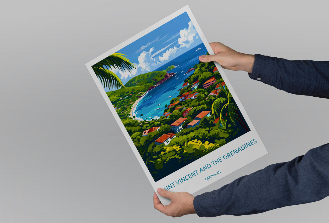 Saint Vincent & The Grenadines Travel Print Wall Art Saint Vincent Wall Hanging Home Décor Saint Vincent Gift Art Lovers Wall Art Caribbean