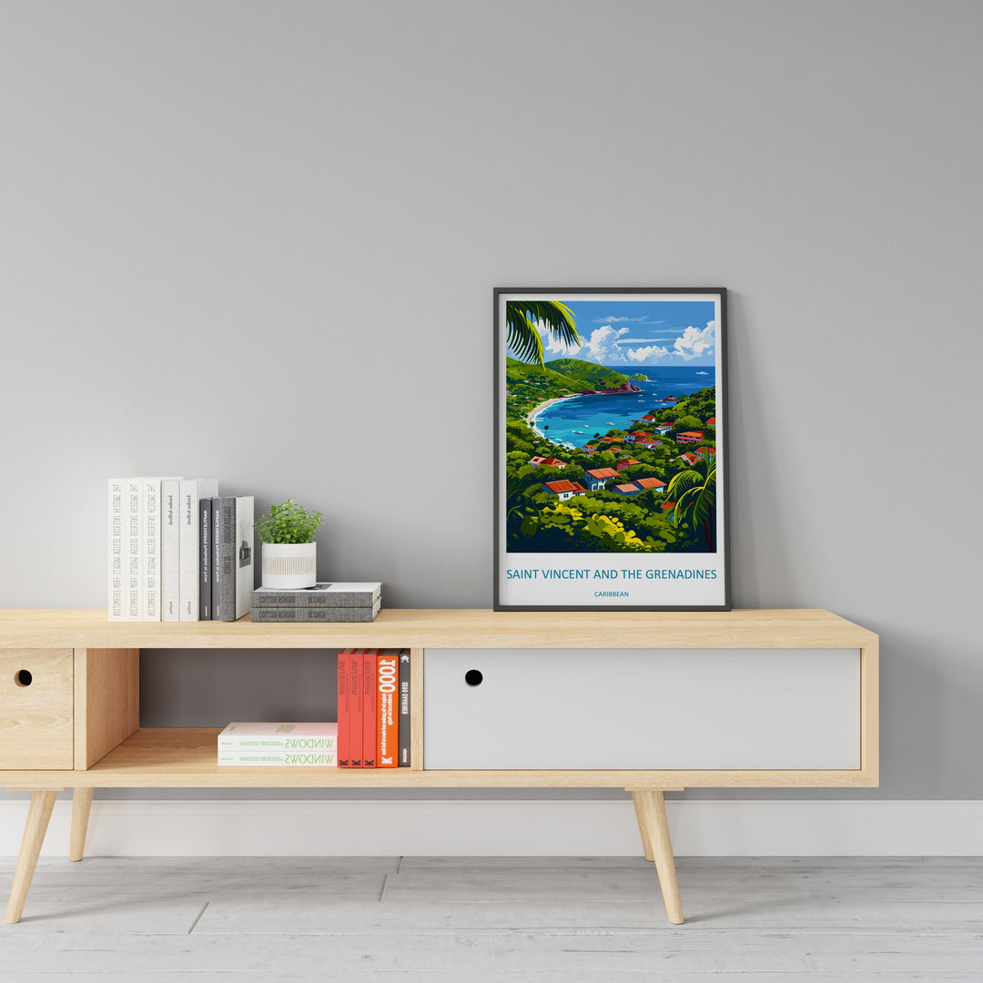 Saint Vincent & The Grenadines Travel Print Wall Art Saint Vincent Wall Hanging Home Décor Saint Vincent Gift Art Lovers Wall Art Caribbean