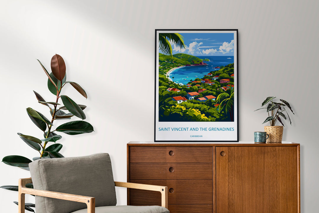 Saint Vincent & The Grenadines Travel Print Wall Art Saint Vincent Wall Hanging Home Décor Saint Vincent Gift Art Lovers Wall Art Caribbean