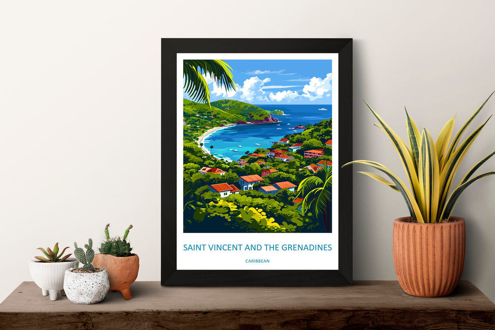 Saint Vincent & The Grenadines Travel Print Wall Art Saint Vincent Wall Hanging Home Décor Saint Vincent Gift Art Lovers Wall Art Caribbean