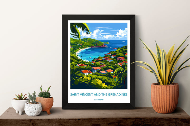 Saint Vincent & The Grenadines Travel Print Wall Art Saint Vincent Wall Hanging Home Décor Saint Vincent Gift Art Lovers Wall Art Caribbean