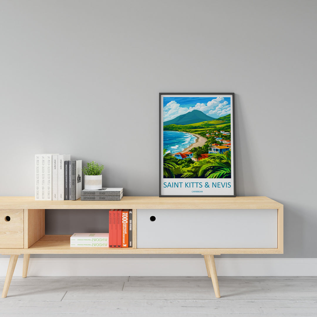 Saint Kitts And Nevis Travel Print Wall Art Saint Kitts And Nevis Wall Hanging Home Décor Saint Kitts And Nevis Gift Art Lovers Caribbean