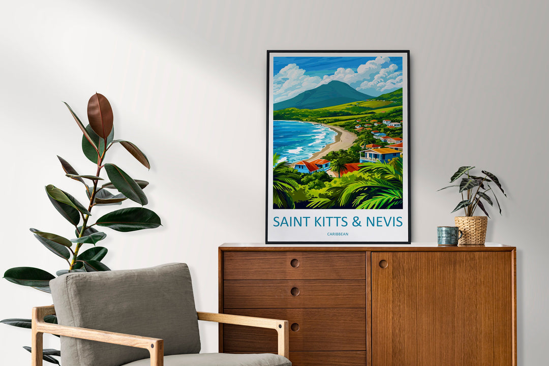 Saint Kitts And Nevis Travel Print Wall Art Saint Kitts And Nevis Wall Hanging Home Décor Saint Kitts And Nevis Gift Art Lovers Caribbean