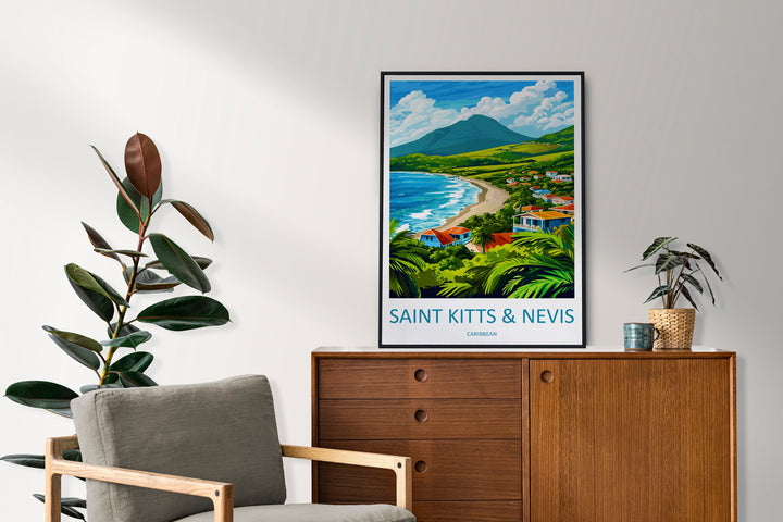Saint Kitts And Nevis Travel Print Wall Art Saint Kitts And Nevis Wall Hanging Home Décor Saint Kitts And Nevis Gift Art Lovers Caribbean