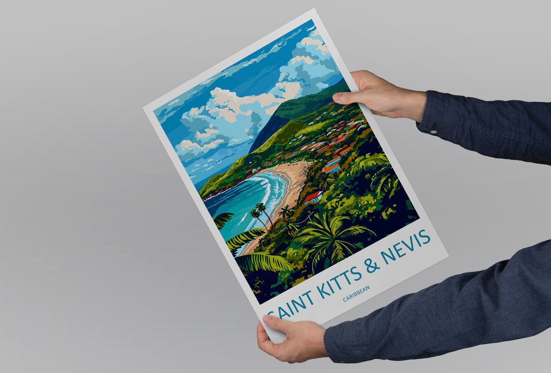 Saint Kitts And Nevis Travel Print Wall Art Saint Kitts And Nevis Wall Hanging Home Décor Saint Kitts And Nevis Gift Art Lovers Caribbean