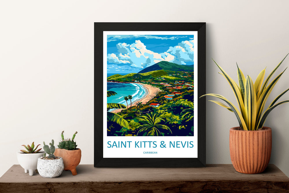 Saint Kitts And Nevis Travel Print Wall Art Saint Kitts And Nevis Wall Hanging Home Décor Saint Kitts And Nevis Gift Art Lovers Caribbean