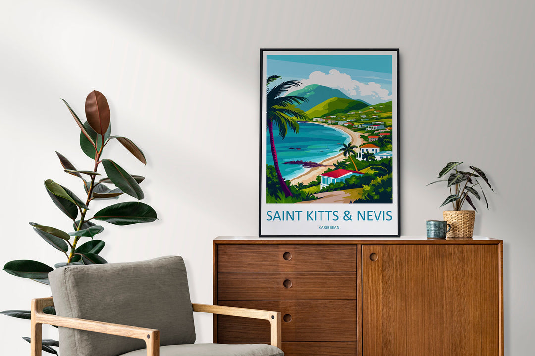 Saint Kitts And Nevis Travel Print Wall Art Saint Kitts And Nevis Wall Hanging Home Décor Saint Kitts And Nevis Gift Art Lovers Caribbean