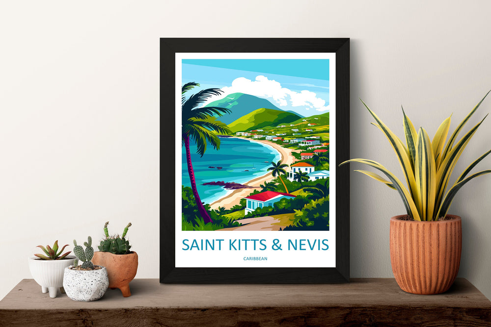 Saint Kitts And Nevis Travel Print Wall Art Saint Kitts And Nevis Wall Hanging Home Décor Saint Kitts And Nevis Gift Art Lovers Caribbean