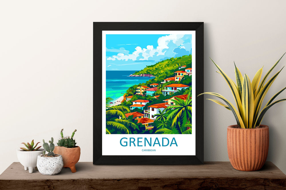 Grenada Travel Print Wall Art Grenada Wall Hanging Home Décor Grenada Gift Art Lovers Wall Art Caribbean Travel Print Poster Gift