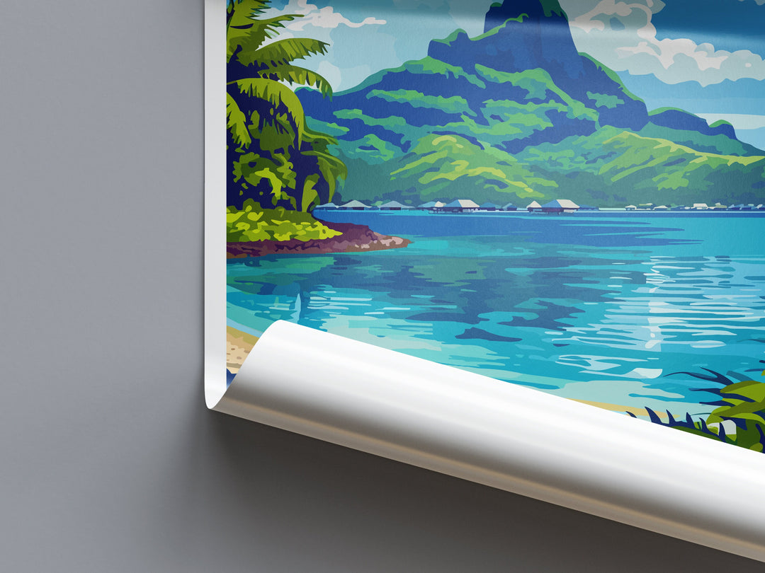 Bora Bora Travel Print Wall Art Bora Bora Wall Hanging Home Décor Bora Bora Gift Art Lovers French Polynesia Art Lover Gift Bora Bora Gift