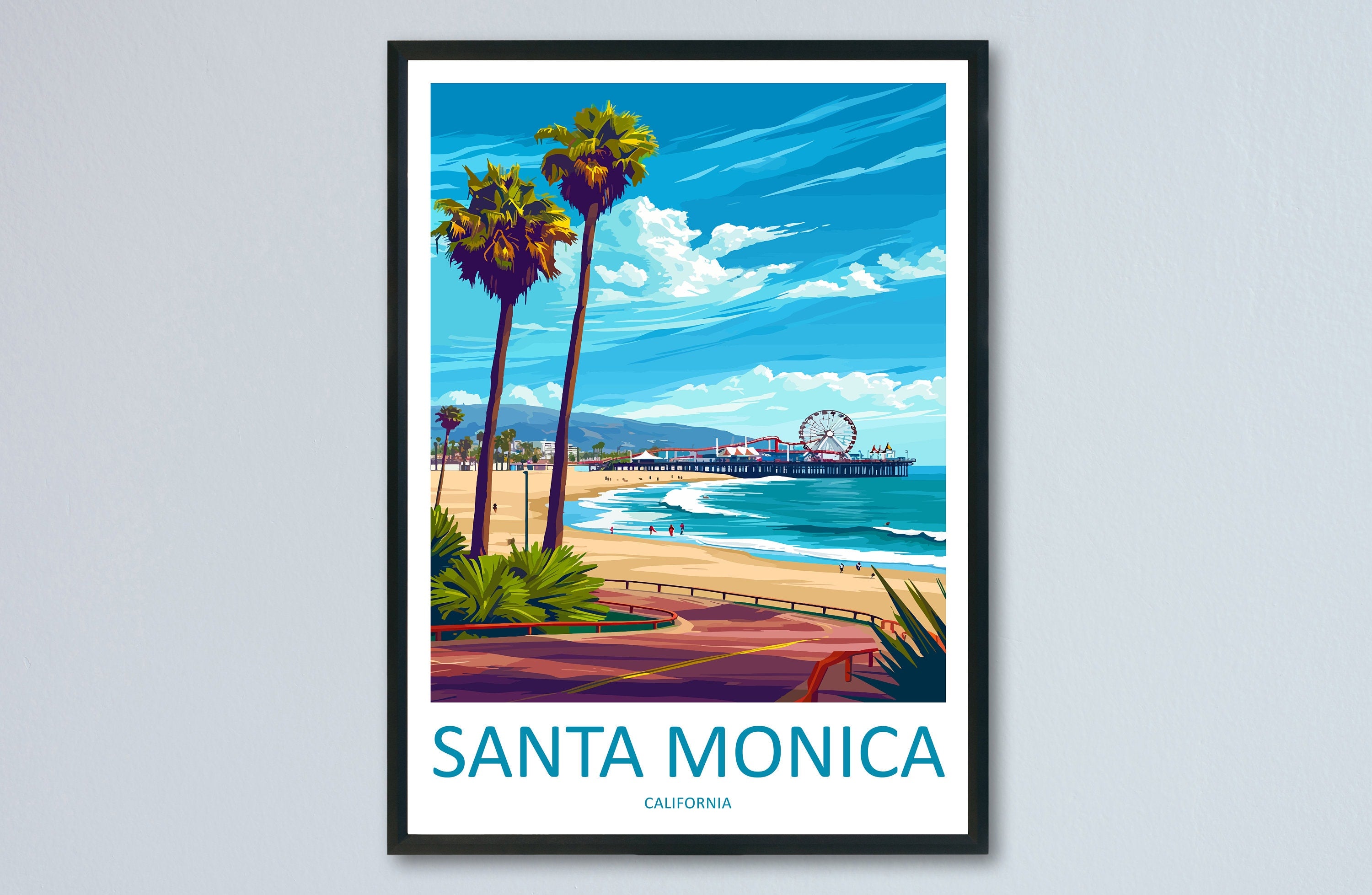 Santa Monica Travel Print