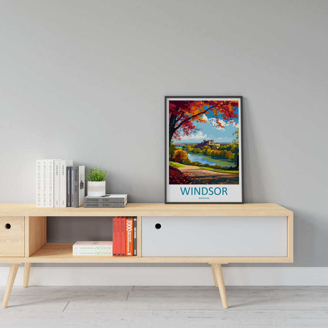 Windsor Travel Print Wall Art Windsor Wall Hanging Home Décor Windsor Gift Art Lovers Scotland Art Lover Gift Castle