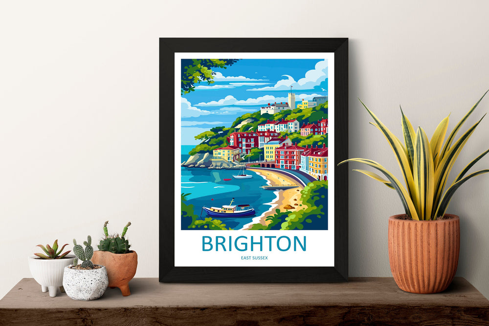 Brighton Travel Print Wall Art Brighton Wall Hanging Home Decoration Brighton Gift Art Lovers Wall Art Print Art Brighton Travel Poster