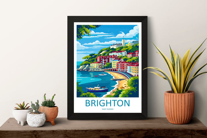 Brighton Travel Print Wall Art Brighton Wall Hanging Home Decoration Brighton Gift Art Lovers Wall Art Print Art Brighton Travel Poster