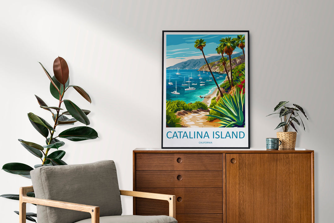 Catalina Island Travel Print Wall Art Catalina Island Wall Hanging Home Décor Catalina Island Gift Art Lovers California Art Lover Gift