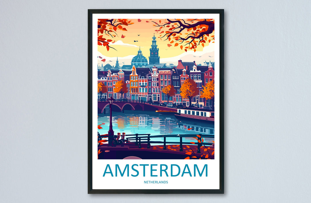 Amsterdam Travel Print Wall Art Amsterdam Wall Hanging Home Décor Amsterdam Gift Art Lovers Netherlands Art Lover Gift Amsterdam Decor