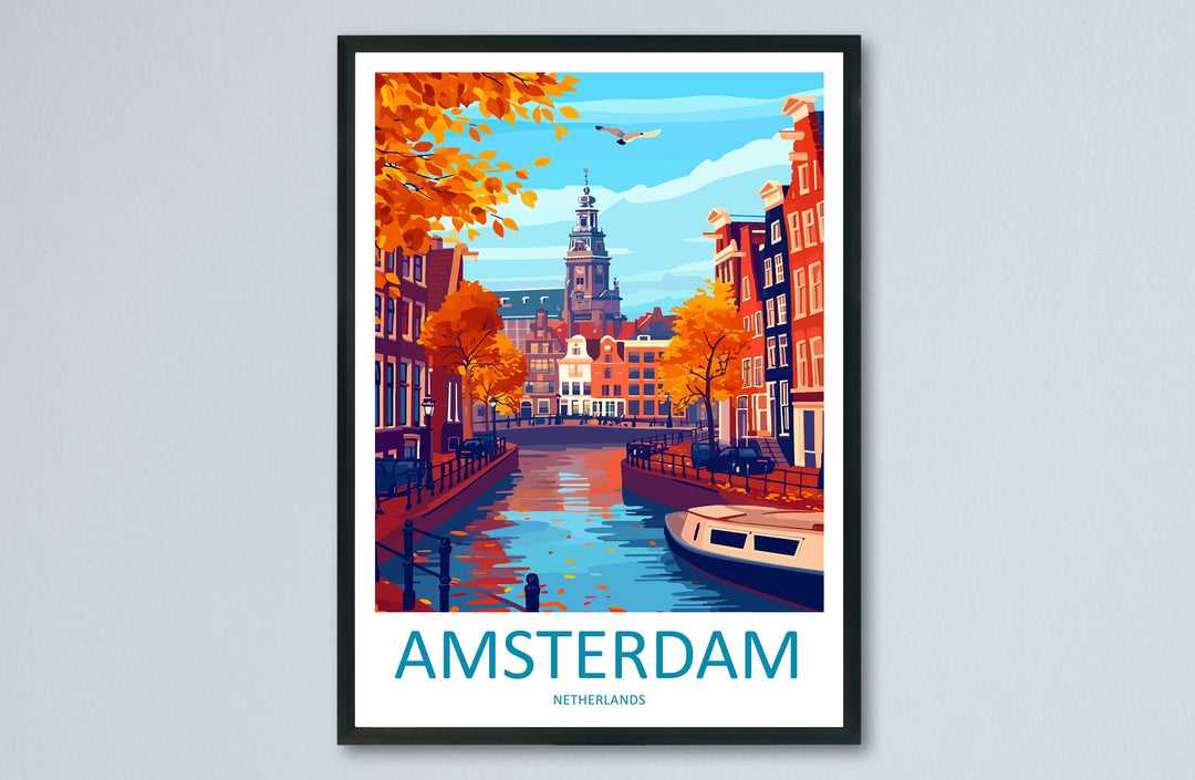Amsterdam Travel Print Wall Art Amsterdam Wall Hanging Home Décor Amsterdam Gift Art Lovers Netherlands Art Lover Gift Amsterdam Decor