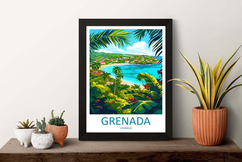 Grenada Travel Print Wall Art Grenada Wall Hanging Home Décor Grenada Gift Art Lovers Wall Art Caribbean Travel Print Poster Gift