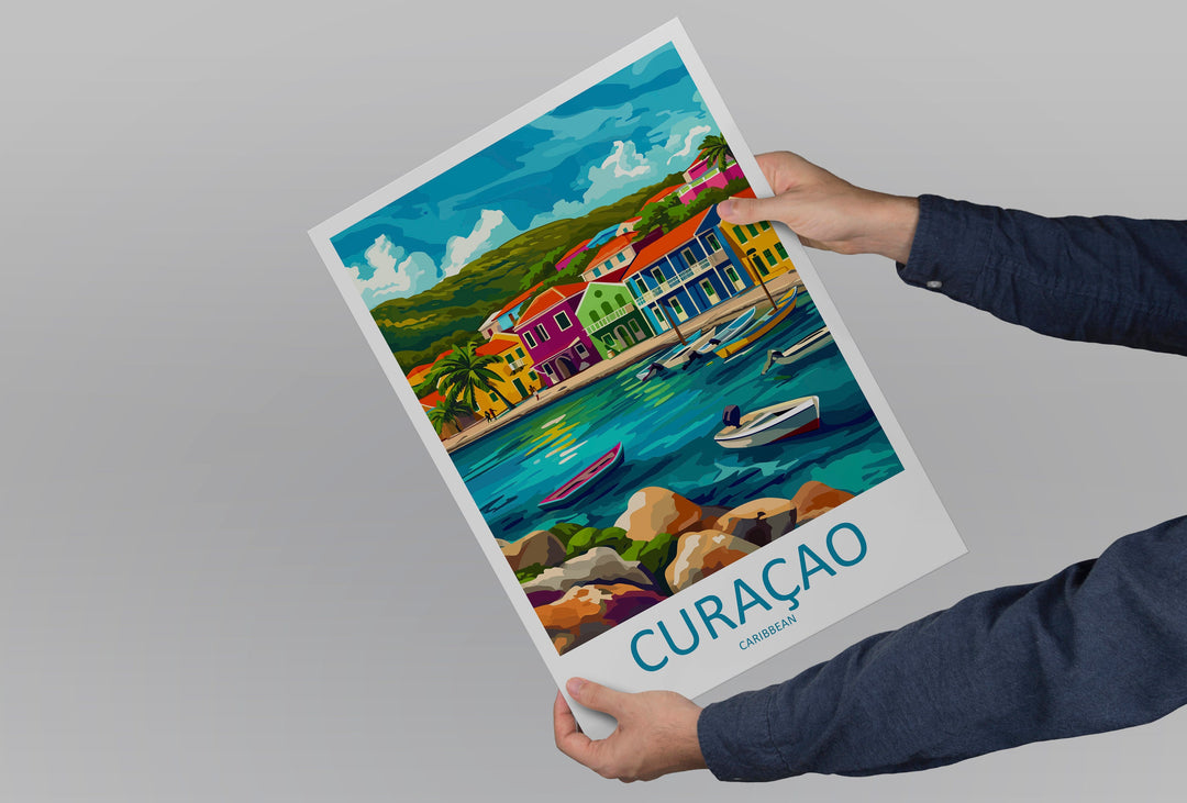Curaçao Travel Print Wall Art Curaçao Wall Hanging Home Décor Curaçao Gift Art Lovers Wall Art Caribbean Travel Print Poster Gift