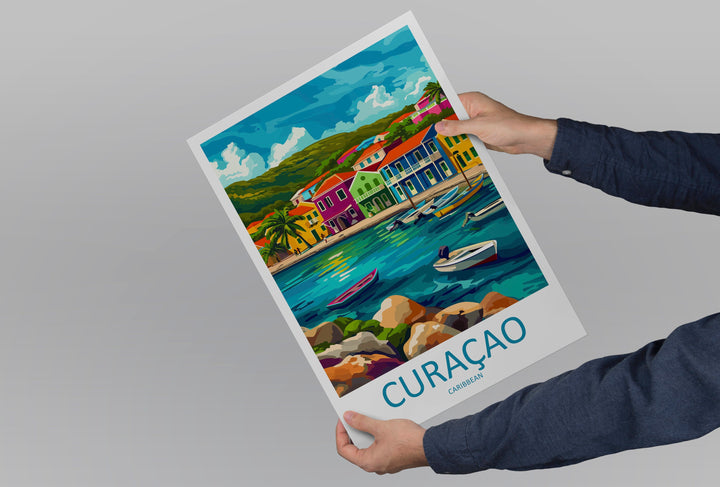 Curaçao Travel Print Wall Art Curaçao Wall Hanging Home Décor Curaçao Gift Art Lovers Wall Art Caribbean Travel Print Poster Gift
