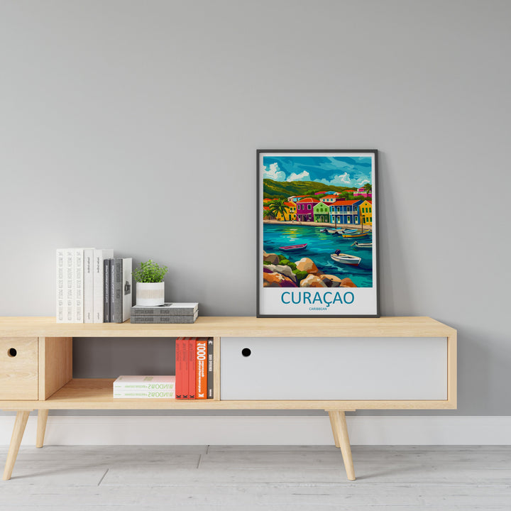 Curaçao Travel Print Wall Art Curaçao Wall Hanging Home Décor Curaçao Gift Art Lovers Wall Art Caribbean Travel Print Poster Gift
