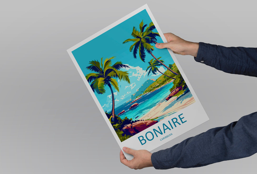Bonaire Travel Print Wall Art Bonaire Wall Hanging Home Décor Bonaire Gift Art Lovers Wall Art Caribbean Travel Print Poster