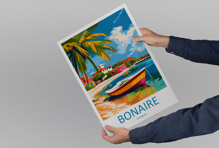 Bonaire Travel Print Wall Art Bonaire Wall Hanging Home Décor Bonaire Gift Art Lovers Wall Art Caribbean Travel Print Poster