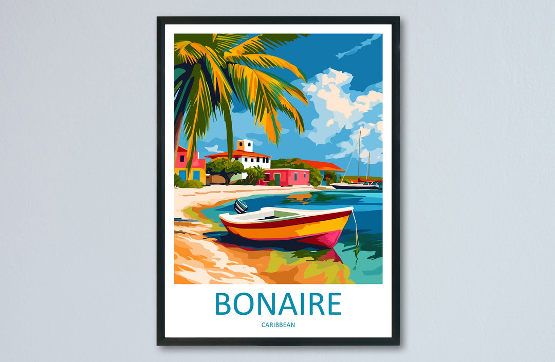 Bonaire Travel Print Wall Art Bonaire Wall Hanging Home Décor Bonaire Gift Art Lovers Wall Art Caribbean Travel Print Poster