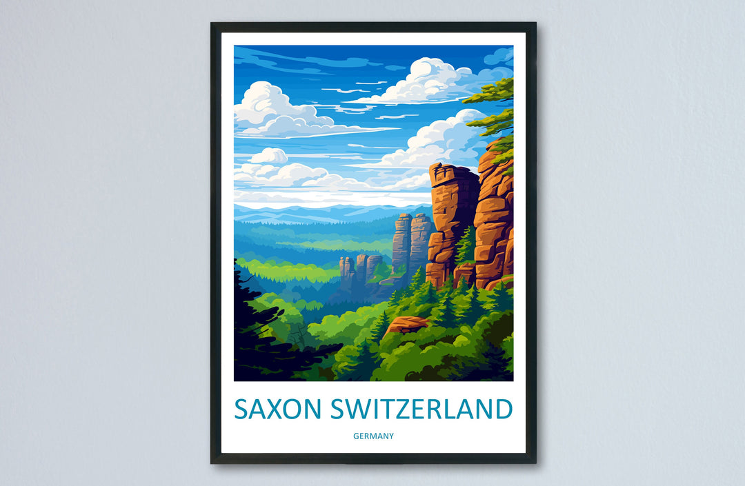 Saxon Switzerland Travel Print Saxon Switzerland Home Décor Germany Art Print Germany Saxon Switzerland Wall Print Gift For Germany Fans