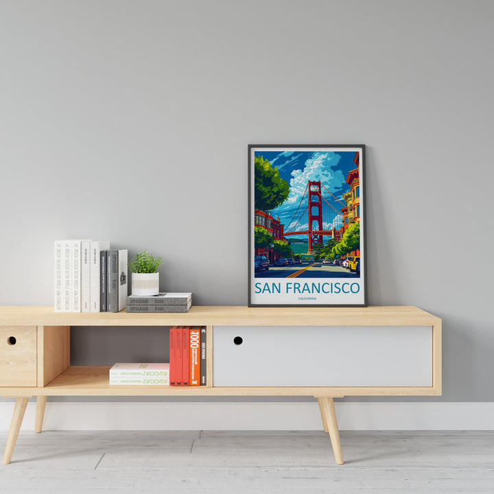 San Francisco Golden Gate Travel Print Wall Art San Francisco Wall Hanging Home Décor San Francisco Gift Art Lovers California Art Lover