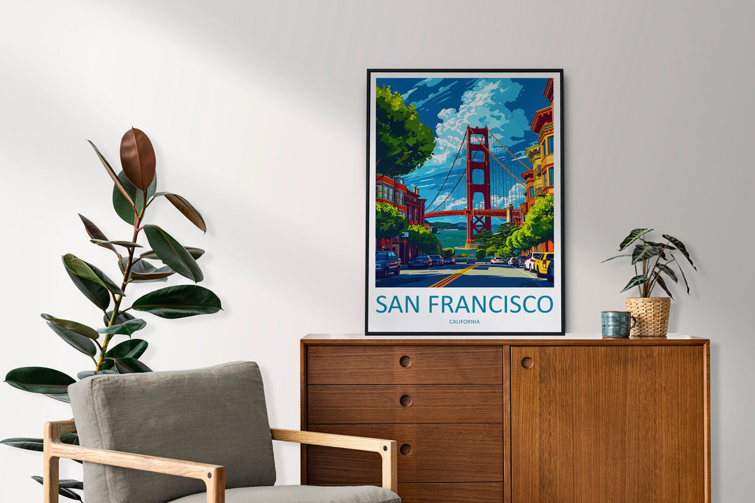 San Francisco Golden Gate Travel Print Wall Art San Francisco Wall Hanging Home Décor San Francisco Gift Art Lovers California Art Lover