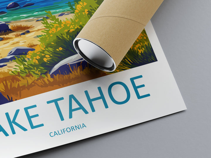 Lake Tahoe Travel Print Wall Art Lake Tahoe Wall Hanging Home Décor Lake Tahoe Gift Art Lovers Nevada Art Lover Gift Lake Tahoe Decor
