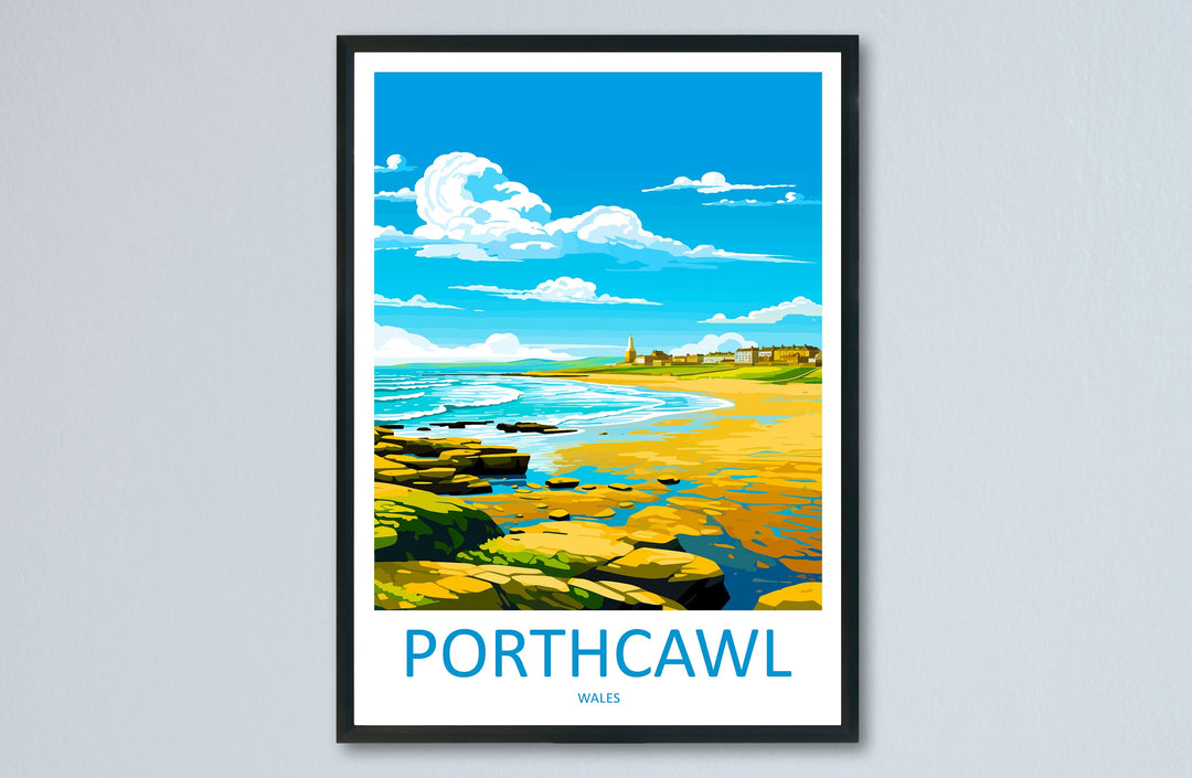 Porthcawl Travel Print Wall Art Porthcawl Wall Hanging Home Décor Porthcawl Gift Art Lovers Cornwall Art Porthcawl Gift