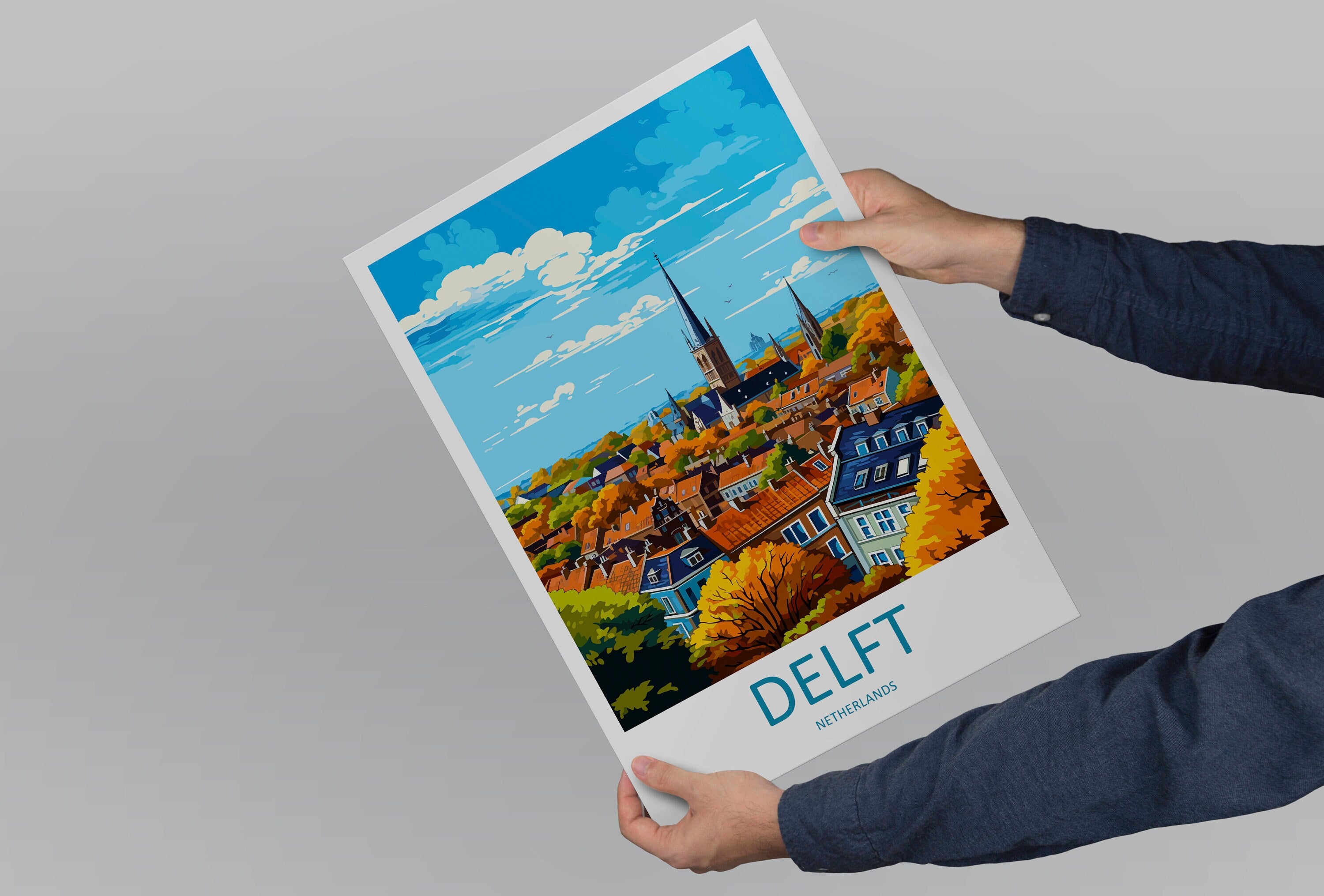 Delft Travel Print Delft Home Décor Delft Art Print Delft Wall Print For Netherlands Delft Gift For Delft